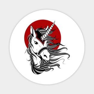 Unicorn - Black Red Magnet